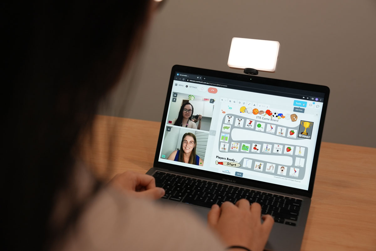 A Northcott therapist using Telecare to provide therapy services