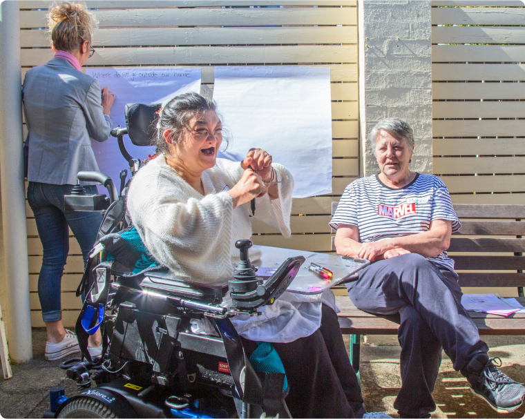 Committe member Marisa and her support staff, Maree